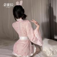 Kawaii Bunny Maid Costume - Japanese-Style Sexy Sleep Robe with Bow & Rabbit Print, Cute & Alluring Lingerie Set thumbnail