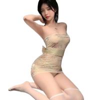 Qiaozi Embroidered Sheer Kimono Dress - New Chinese Style Bodycon Mini Dress, Sexy Modest Office & Party Outfit thumbnail