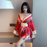 Japanese Kimono Lingerie for Women – Sexy Butterfly Print Yoko Dance Costume, No-Remove Seductive Uniform thumbnail