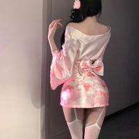 Wuli Tu Temptation Lingerie Set - Deep V Japanese Kimono Style Cosplay Outfit with Floral Fox Dream Design thumbnail