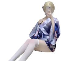 Pure Temptation Women's Lingerie Set - Deep V Japanese Kimono Style Cosplay Outfit with Floral Fox Dream Design thumbnail
