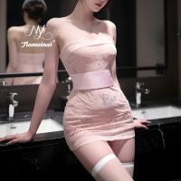 Lace Embroidered Kimono-Style Sheer Bodysuit Set - Sexy Wrap Dress & Bodycon Outfit for Women thumbnail
