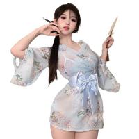 Japanese-Style Couples Pajama Set - Matching Kimono Sleepwear for Couples, Playful Bedroom Outfit thumbnail