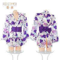 Feimu Sakura Kimono Lingerie Set – Two-Way Sexy Sleepwear with Chest & Hip Reveal, No-Remove Design thumbnail
