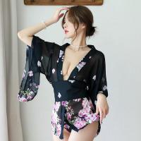 Japanese Kimono Lingerie Set - Sexy Women's Costume Outfit for Cosplay, Stage Performance & Role Play thumbnail