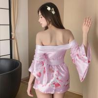 Sexy Deep V Anime Lingerie Set - Japanese Kimono Style Cosplay Outfit for Role Play thumbnail