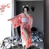 Japanese Kimono-Style Lingerie Set for Women – Long Cat Girl Sleepwear, Seductive & Elegant Nightwear thumbnail