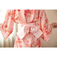 Japanese-Style Sexy Lingerie Set – Sheer Ice Silk Kimono Robe for Women, Seductive Bathrobe & Sleepwear thumbnail