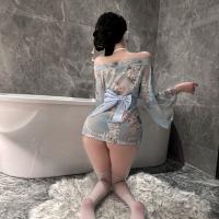 Yaseyese Japanese-Inspired Lingerie Set – Seductive Kimono-Style Sleepwear & Roleplay Costume for Small Bust thumbnail