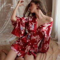 Glorious Sensual Lingerie Set - Low-Cut Seductive Kimono-Style Waist-Slimming Sleepwear Outfit thumbnail