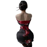 Gorgeous Style Sensual Off-Shoulder Kimono Sheer Robe - Japanese-Inspired Role Play Lingerie for Women thumbnail