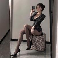 Sexy Secretary Costume Set - Striped No-Remove Shirt & Lingerie Sleepwear Outfit for Adults thumbnail