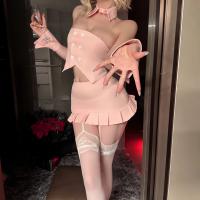 Night-Silk Sensual Bunny Girl Lingerie Set - Modest Yet Sexy Sleepwear Outfit for Women thumbnail