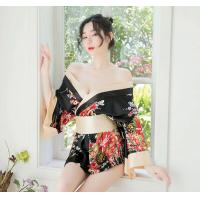 Japanese-Style Kimono Lingerie Set for Women – Sexy Sleepwear & Costume Outfit, Floral Print Seductive Nightgown thumbnail
