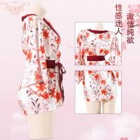 Japanese-Inspired Sexy Lingerie Set - Kimono-Style Robe with Ties, Roleplay Costume & Seductive Sleepwear thumbnail