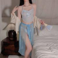 Vintage Chinese-Inspired Lingerie Set - Embroidered Silk Sleepwear & Hanfu-Style Seductive Outfit for Women thumbnail
