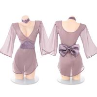 Shimeisha Elegant Kimono-Style Sleep Dress - Wide Sleeve Seductive Lingerie for Women, Pure & Tempting Look thumbnail