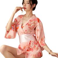 Retro Japanese Kimono Lingerie Set - Sexy Lace Bodysuit with Cut-Out Details & Waist-Cinching Design thumbnail
