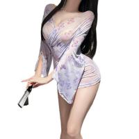 Pure & Tempting Sheer Kimono Robe - Butterfly Print Open-Front Lingerie Set, No-Remove Seductive Sleepwear thumbnail