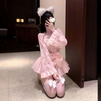 Sexy Backless Sleep Dress - Kawaii Japanese-Inspired Lingerie with Bow & Floral Print, Pure Temptation Nightwear thumbnail
