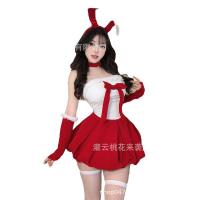 Sexy Christmas Bunny Costume for Women - Festive New Year Cosplay Outfit & Naughty Holiday Lingerie thumbnail