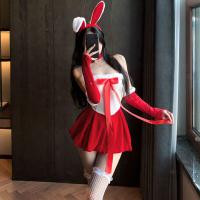 Love-Ruru Sexy Bunny Costume for Women - New Year & Christmas Role Play Lingerie Set, No-Remove Design thumbnail
