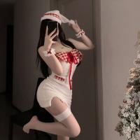 Sexy Christmas One-Shoulder Bodysuit Dress - Flirty Velvet Holiday Party Outfit for New Year's Eve thumbnail