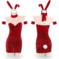 Domila New Year Fuzzy Sheer Lingerie Set - Sexy Costume Outfit for Christmas & NYE Parties thumbnail