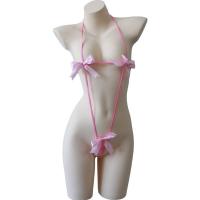 Sexy Christmas Lace Bodysuit with Bow Tie Straps - Naughty & Nice Holiday Costume for New Year's Eve thumbnail