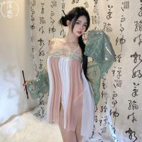 Misty Romance Chinese New Year Lingerie Set - Sheer Vintage-Inspired Bedroom Sleep Dress, No-Remove Seductive Nightwear thumbnail