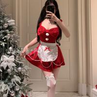 Yiyue Christmas Red Chef Lingerie Set – Sexy Pure-Temptation Holiday Sleepwear & Roleplay Costume thumbnail