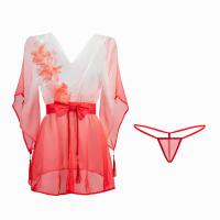 Manyan New Year Lingerie Set - Sexy Gradient Sheer Xiao Hong Niang Robe & Kimono Sleepwear Outfit thumbnail