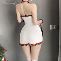 Xianyi Sexy Christmas Bunny Girl Costume - Mesh Crop Top & Bodycon Skirt for Live Streaming & Holiday Parties thumbnail