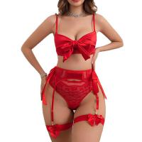Tinghao 2026 Chinese New Year Red Lingerie Set - Sexy Bow Lace Garter Belt Outfit thumbnail