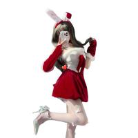 Chao Mu Sexy Christmas Bunny Girl Costume Set - Seductive Lingerie Outfit with Bow, Holiday Party Wear thumbnail