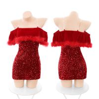 New Year Off-Shoulder Cutout Sequin Dress - Sexy Lingerie Set & Seductive Costume Outfit thumbnail