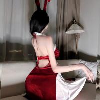Christmas Velvet Lingerie Set - Elegant Qipao Sleep Dress & Cosplay Outfit for Small Bust thumbnail
