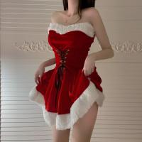 Ziqu Red Christmas Lingerie Set - Sexy Mesh Bodysuit & Matching Sleepwear for Holiday Performances & New Year Parties thumbnail