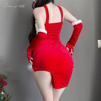 Xianyi Sexy Lace Crop Top Dress Set - New Year & Christmas Slim-Fit Sleepwear Outfit for Women thumbnail