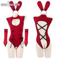Manyan New Year Lingerie Set - Sexy Plush Sleep Dress & Costume Outfit, One-Piece Erotic Nightwear for Women thumbnail