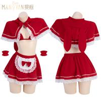 Manyan New Year Lingerie Set - Sexy Plush Sleep Dress & Costume Outfit, One-Piece Erotic Nightwear for Women thumbnail