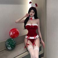 Sexy Christmas Bunny Costume for Women - Seductive Holiday Lingerie Set, No-Remove Role Play Outfit thumbnail