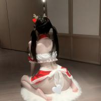 Glowing Cloud Lingerie Set for Women – Sexy Christmas New Year Outfit, Naughty Maid Costume with Butt-Cutout & Strapless thumbnail