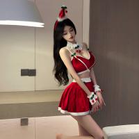Seductive Lace Bodysuit Dress - Holiday Themed Naughty Lingerie Set for New Year & Christmas thumbnail