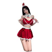 Seductive Lace Bodysuit Dress - Holiday Themed Naughty Lingerie Set for New Year & Christmas thumbnail