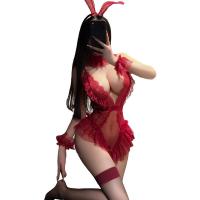 ManYan New Year Lingerie Set - Sexy Open-Crotch Lace Bodysuit, Sheer Seductive Sleepwear for Women thumbnail