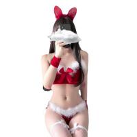 Yiqing Sexy Lace Lingerie Set - Cute Christmas Reindeer Velvet Bodysuit & Matching Thong, Pure-Yet-Sensual New Year Outf thumbnail