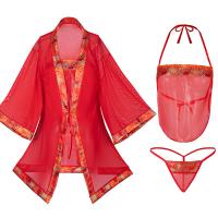 Manyan New Year Chinese-Inspired Sheer Bodysuit Set - Seductive Hanfu-Style Lingerie for Women thumbnail