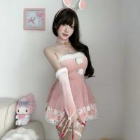 Sexy Christmas Bunny Costume for Women - Festive New Year Cosplay Outfit & Holiday Lingerie Set thumbnail