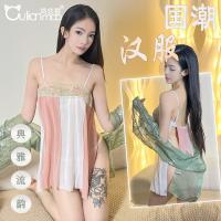 Chinese New Year Lingerie Set - Sheer Silk Qipao Sleep Dress, Seductive Vintage-Inspired Bedroom Wear thumbnail